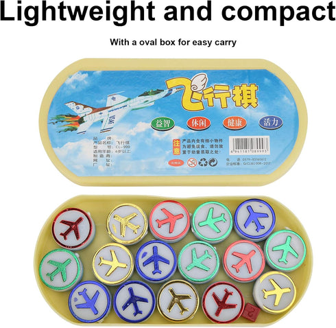 Flight Chess, Portable Aeroplane Chess Game Set with Oval Box, Leisure Sports Supplies