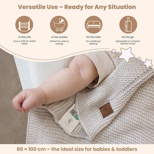 100% 30 40 Soft Baby Knitted Blanket - Acrylic, Soft Toddler, Crib, Stroller Blanket - Neutral Swaddle and Receiving