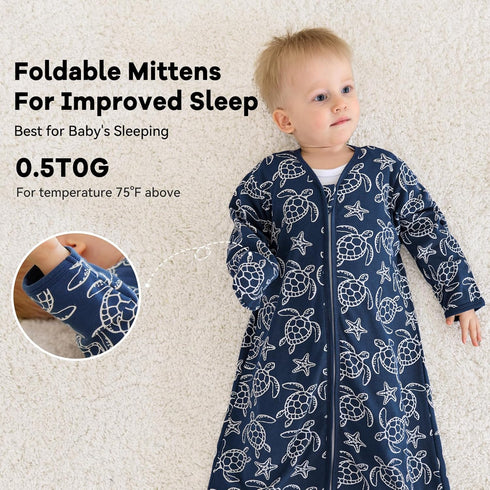 12-18 100% 2-Way 2 Pack 0.5 Unnivoll Baby Sleep Sack Months Cotton Long Sleeve Wearable Blanket Baby Sleep Bag