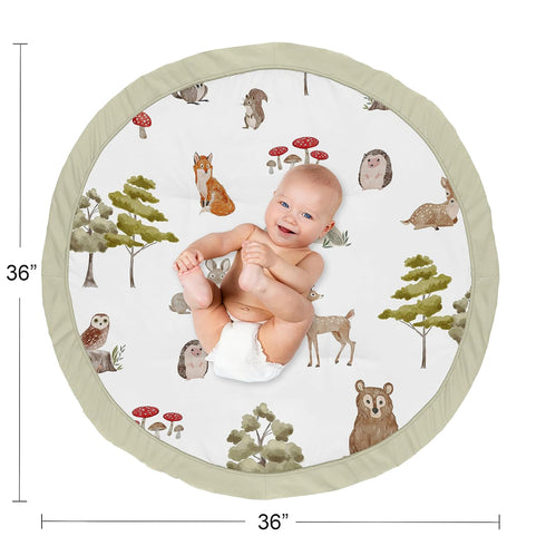 Tummy Sweet Jojo Designs Woodland Forest Animals Boy Girl Gender Neutral Unisex Baby Play Mat Time Activity Infant