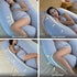 Pharmedoc Pregnancy Pillows, U-Shape Full Body Pillow - Solid Removable Jersey Cover - Grey Pregnancy Pillows