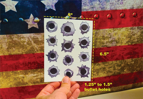Decals by Haley 24 Pack Bullet Hole Stickers, Ultra-Realistic Fake Bullets for Laptop, Car, Truck, Prank