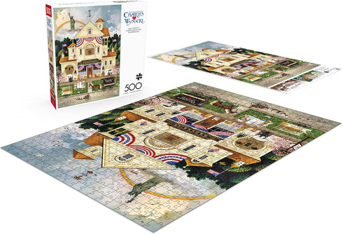Buffalo Games Charles Wysocki Lady Liberty's Independence Day, 500 Piece Jigsaw Puzzle for Adults, Perfect for Game
