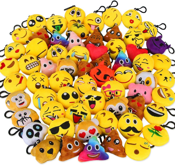 Dreampark Emoticon Keychain Mini Cute Plush Pillows, Party Favors for Kids Valentine's