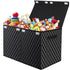 Toy Chest Box Storage Bins for Kids, Large Collapsible Organizer with Fabric Flip-Top Lid & Handles, Black 24.5x13x16