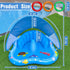 Swimming iGeeKid Baby Play Mat with Sprinkler, Inflatable Baby Pool Float with Canopy Backrest & Stackable Rings Water