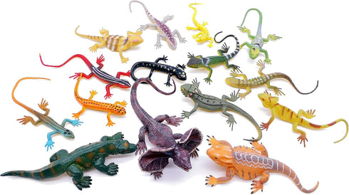 Lizards Toys 15pcs Realistic Lizard Chameleon Reptile Figure Play Set