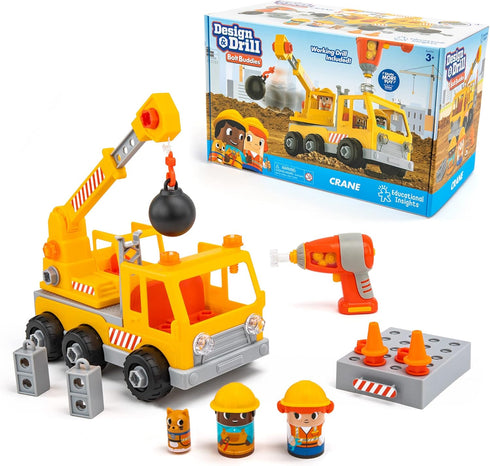 Educational Insights Design & Drill Bolt Buddies Crane - Construction Toys &
