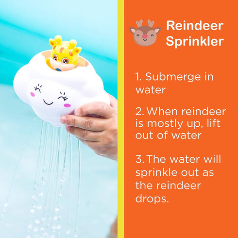 Splashin'kids Bath Toys, Double The Fun Baby Water Toys, Rotating Octopus and Head Bobbing Reindeer