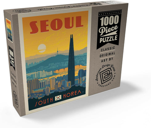MyPuzzle South Korea: Vintage Poster - Premium 1000 Piece Jigsaw Puzzle for Adults, Seoul