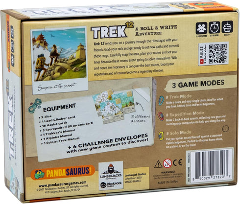 12 8+, 1-50 15-30 Trek Himalaya Board Game - Embark on a Himalayan Adventure of Strategy and Skill! Roll and Write Game
