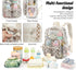 Dezcrab Backpack Clear Baby Diaper Bag for Mom, Large Capacity Travel Nappy Bag for Boys & Girls with Stroller Straps