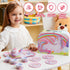 Set Set, 3 4 5 6, JOYIN Unicorn Tea Party for Little Girls, Pretend Pink Tin Teapot Princess Tea Time Play Kitchen Toy