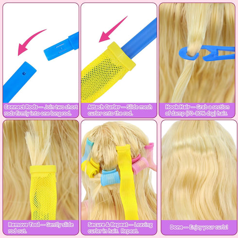 3 4 5 6 7 8 Doll Head for Hair Styling Kids, Pretend Play Hair Salon Toys for Girls with Hairdryer Hair Accessories