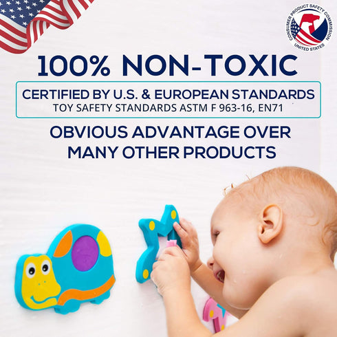 100% Foam Bath Toys - Non-Toxic Floating Puzzles Animals - Early Learning Bathtub Toy - Fun Educational Geometric