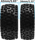 4Pack HIRCQOO OD 88mm/3.46" Front and Rear Rubber Tire & Plastic Wheel Rims - Compatible with Redcat HPI HSP ExceedRC