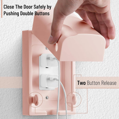Bates Baby Safety Outlet Cover Box, Pink Plug Covers for Baby Proofing, Socket Covers for Child Safety