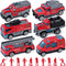 LovesTown 50PCS Fire Truck Toy Set, 6PCS Die-cast Small Rescue Emergency Vehicles