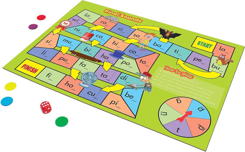 Junior Learning Phonics Board Games Set - 6 Counters for Ages 4-5, Language Skills