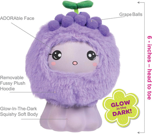 ADORA Soft & Squishy Grape Fruit Plush Toy - Farm Fresh Scented Birthday Gift for Ages 1+ - Goofy Grape