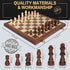 Jumlys Set, 15" 2 Set Magnetic Wooden Chess Folding Chess Board with Extra Queens, Portable Travel Chess with Pieces