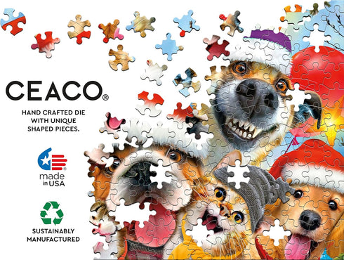 Ceaco - Selfies Christmas - Cats and Dogs - 550 Piece Jigsaw Puzzle