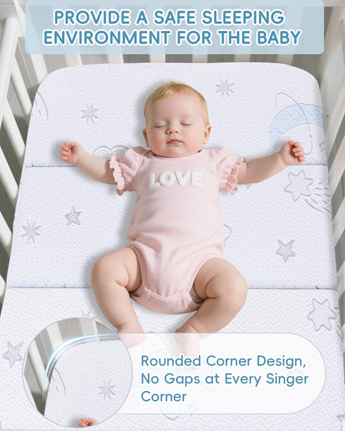Pack 38"x26", Pack Trifold and Play Mattress Double-Layer N Play Mattresses for Baby Toddler with Waterproof Washable