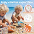 LullaBlock 2 Pack Beach Sand Sifter with Seashell Bags & Shell Display Case, Beach Toys for Kids Beach Seashell