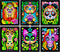 Stuff2Color Amazing Animals, 6 Pack Fuzzy Black Velvet Coloring Posters for Kids and Group Activities
