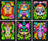 Stuff2Color Amazing Animals, 6 Pack Fuzzy Black Velvet Coloring Posters for Kids and Group Activities