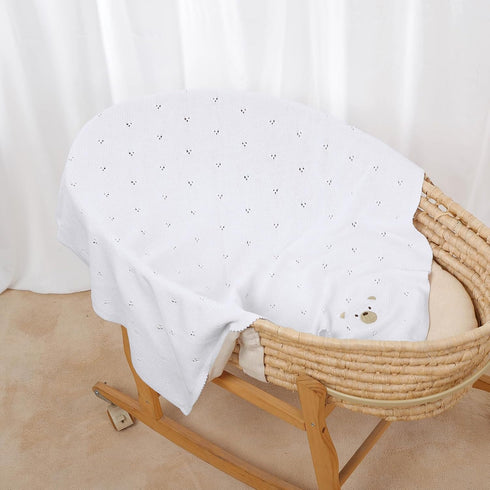 40x30 Inch mimixiong Organic Cotton Baby Blanket Neutral Knitted Soft Crib Nursery Swaddling Receiving Blankets