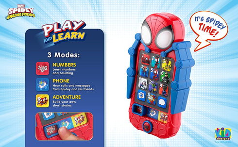 eKids Spidey and His Amazing Friends Toy Phone - Toddler Learning Games Educational Toys for Activities and Play