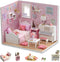 Flever DIY Miniature House Kit with LED Light, Tiny Home Build Craft Kits for Adults and Teens (Sunny Princess)