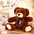 14 Inch Remembrance Bear Plush Stuffed Animal with Recorder, Soft Doll Toy with Picture Frame (Dark Brown)