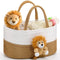 FoldTier Lion Baby Diaper Caddy Organizer Cotton Rope Nursery Storage Bin Basket