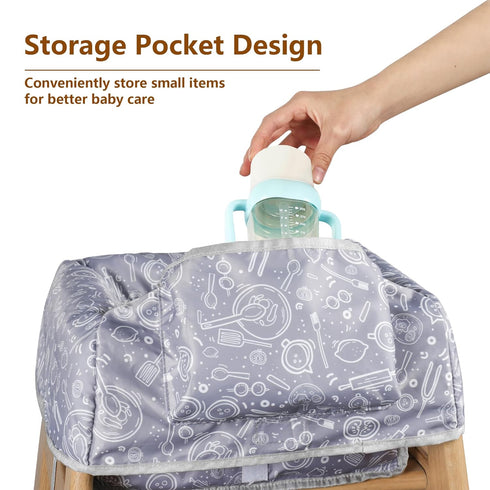 Sprouterie High Chair Cover for Baby Restaurant with Safety Harness Stain and Slip Resistant Waterproof Portable