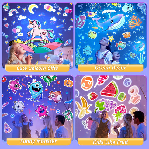 15 Films+15 360 PIKOY Star Projector for Kids Gifts, Soothing Sounds Machine Baby Night Light Projector, Remote
