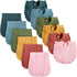 Newcotte 12 Pcs Baby Muslin Bibs and Burp Cloths Set Cotton Absorbent
