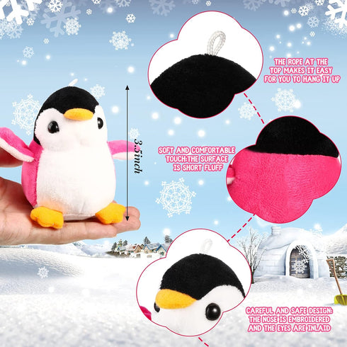 Kasyat 24 Pcs Stuffed Penguins Mini Plush Toys, Cute Small Baby Penguin Stuffed Doll Keyholder Bag Pendant