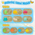 Set 3-10 RACPNEL Collapsible Beach Toys for Kids, Foldable Sand Bucket and Shovels with Mesh Bag, Sand Castle Building