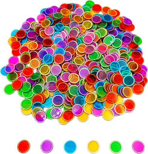 Chips,6-Pack& 600 6 Bins,Counting JUNWRROW Magnetic Bingo Wand with Metal Chips, Color Metal Chips-for Large Group