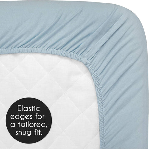 Sweet Jojo Designs Blue Clouds Boy Baby Fitted Crib Sheet for Infant Newborn Nursery Toddler Bed Room Standard Mattress