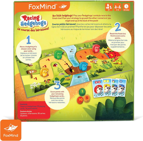 Foxmind Games Racing Hedgehogs - Family Betting Race Game by Dr. Reiner Knizia, Up to 5 Players