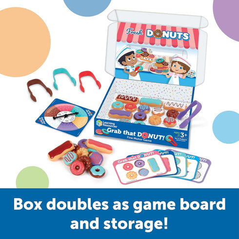 Learning Resources Grab That Donut!, 39 Pieces, Ages 3+, Fine Motor Game, Toddler Learning Toys, Educational Games