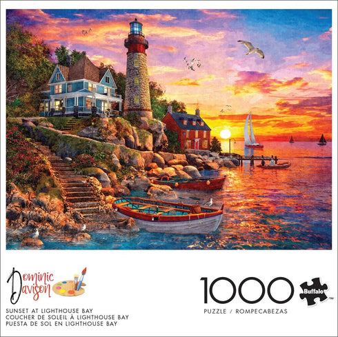 Sunset 1000 26.75 19.75 Buffalo Games - Dominic Davison - at Lighthouse Bay - Piece Jigsaw Puzzle for Adults