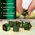 LUCKY-M Turtle DND Dice Set - 7PCS Cat Eye Stone D&D Dice for RPG and MTG Accessories (PC-Green)