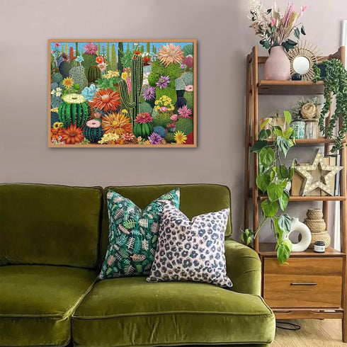 Succulent Puzzles for Adults - 1000 Pieces Cactus Flower Garden Jigsaw Puzzles as Wall Art Decor