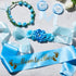 Xinnun Baby Shower Maternity Sash Kit - 5 Pcs Blue Shoulder Sash, Daddy Corsages, Flower Crown, Rose Wreath Headdress