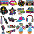 Clabby 32 Pieces 80s 90s Cupcake Topper Theme Decorations, Hip Hop Cake Supplies for Adults, Roller Skate