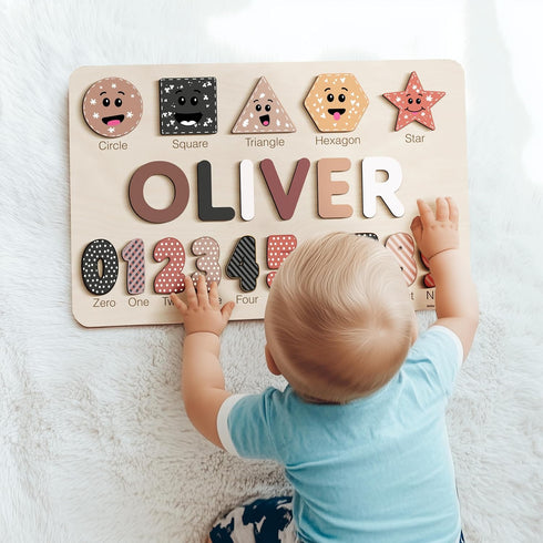 Wood Name Puzzle, Kid Gifts, Toddlers Name Puzzle, Baby Boy and Girl Gift, Toddler Gifts, Birthday Gift, Toddler Toy
